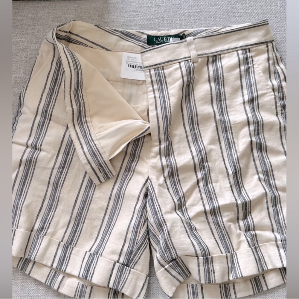 Lauren Ralph Lauren Striped Linen Shorts – Size 4 (NWT)